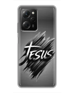 Чехол для Xiaomi POCO X5 Pro (5G) с картинкой «Надпись Jesus Graffiti»
