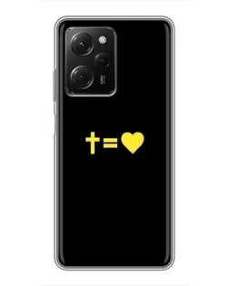 Чехол для Xiaomi POCO X5 Pro (5G) с картинкой «Сердце и Крест»