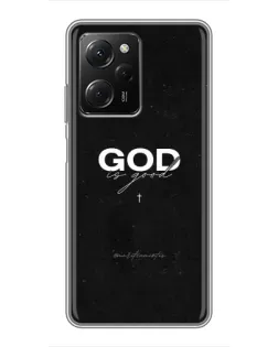 Чехол для Xiaomi POCO X5 Pro (5G) с картинкой «GOD — Бог над всем»