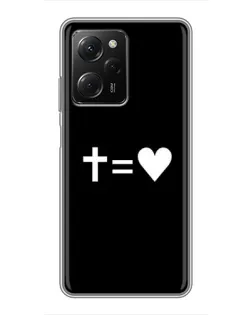 Чехол для Xiaomi POCO X5 Pro (5G) с картинкой «Крест и Сердце»