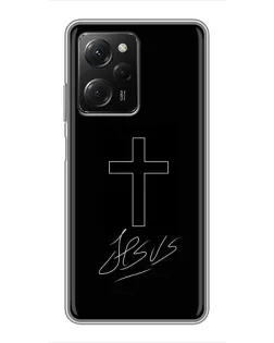Чохол для Xiaomi POCO X5 Pro (5G) з картинкою «Графічний хрест Jesus»
