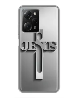 Чохол для Xiaomi POCO X5 Pro (5G) з картинкою «Металевий хрест Jesus»