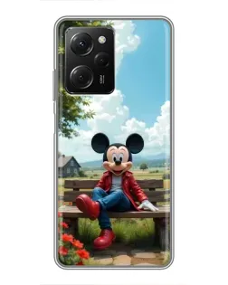 Чехол для Xiaomi POCO X5 Pro (5G) с картинкой «Микки на скамейке»
