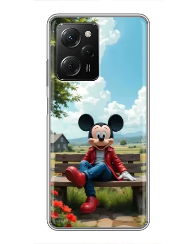 Чехол для Xiaomi POCO X5 Pro (5G) с картинкой «Микки на скамейке»