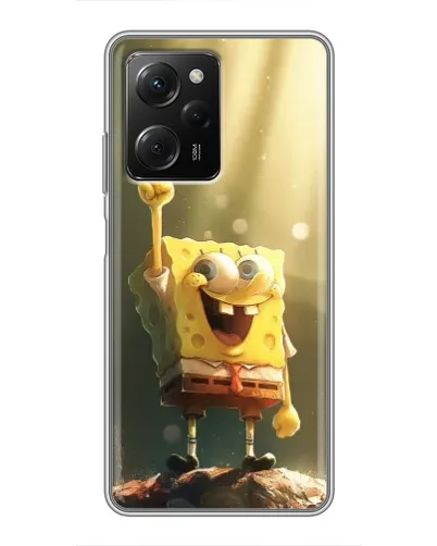 Чехол для Xiaomi POCO X5 Pro (5G) с картинкой «Сияющий Спанч Боб»