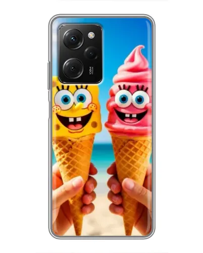 Чехол для Xiaomi POCO X5 Pro (5G) с картинкой «Спанч Боб мороженое»