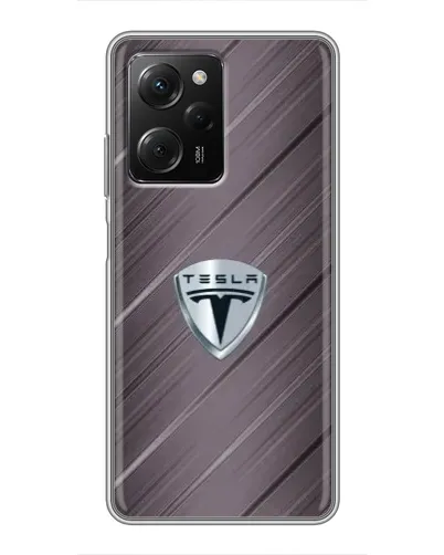 Чехол для Xiaomi POCO X5 Pro (5G) с картинкой «Металлическая текстура Tesla»