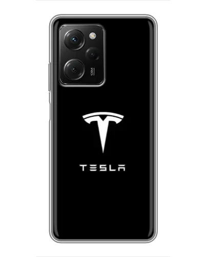 Чехол для Xiaomi POCO X5 Pro (5G) с картинкой «Tesla White Logo»
