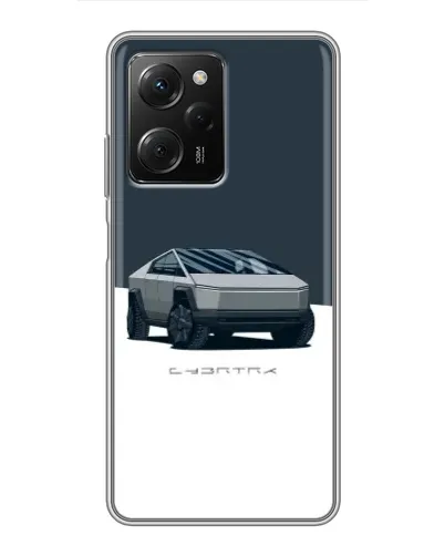 Чехол для Xiaomi POCO X5 Pro (5G) с картинкой «Серебристый Cybertruck Tesla»