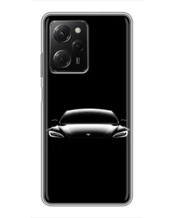 Чехол для Xiaomi POCO X5 Pro (5G) с картинкой «Фары Tesla Night»