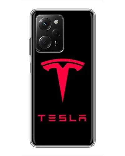 Чехол для Xiaomi POCO X5 Pro (5G) с картинкой «Tesla Red Logo»