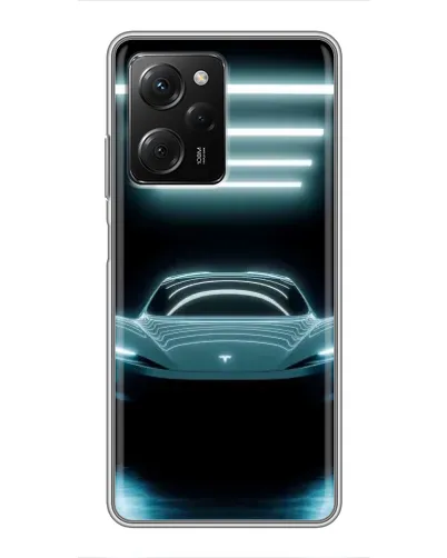 Чехол для Xiaomi POCO X5 Pro (5G) с картинкой «Tesla в неоне»