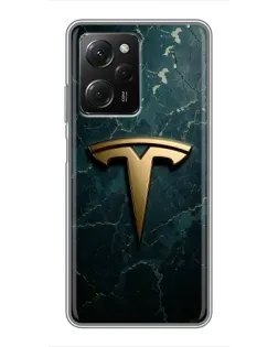 Чехол для Xiaomi POCO X5 Pro (5G) с картинкой «Мраморная Tesla Gold»