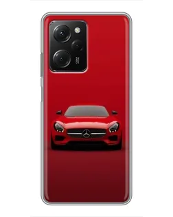 Чехол для Xiaomi POCO X5 Pro (5G) с картинкой «Красный Mercedes AMG»