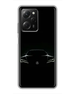 Чохол для Xiaomi POCO X5 Pro (5G) з картинкою «Mercedes — силует авто»