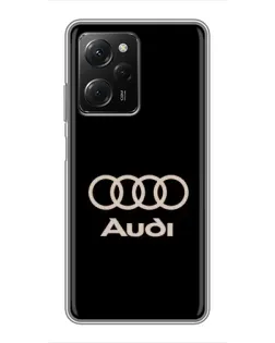 Чехол для Xiaomi POCO X5 Pro (5G) с картинкой «Audi — золотой логотип»