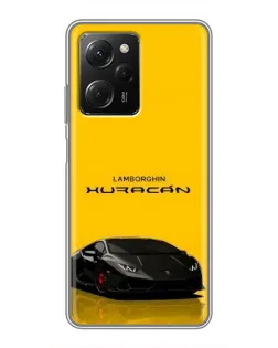 Чехол для Xiaomi POCO X5 Pro (5G) с картинкой «Lamborghini Huracan черный»