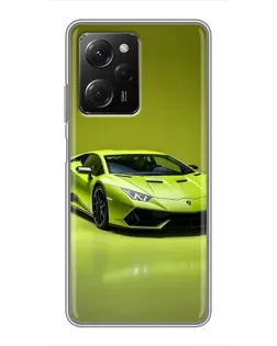 Чехол для Xiaomi POCO X5 Pro (5G) с картинкой «Салатовый Lamborghini Huracan»