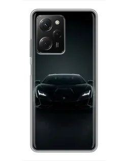 Чехол для Xiaomi POCO X5 Pro (5G) с картинкой «Черный Lamborghini Aventador»