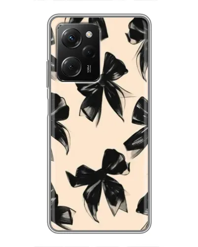 Чехол для Xiaomi POCO X5 Pro (5G) с картинкой «Паттерн черные банты» Чехол для Xiaomi POCO X5 Pro (5G) с картинкой «Паттерн черные банты»