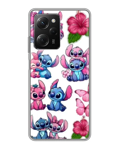 Чехол для Xiaomi POCO X5 Pro (5G) с картинкой «Стикеры Stitch и Angel»