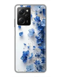 Чехол для Xiaomi POCO X5 Pro (5G) с картинкой «Голубой цветочный каскад»