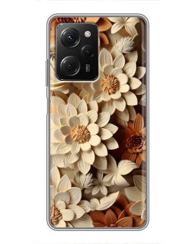 Чехол для Xiaomi POCO X5 Pro (5G) с картинкой «Бежевый флористический декор»