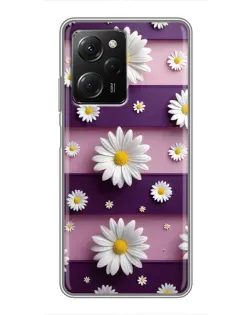 Чехол для Xiaomi POCO X5 Pro (5G) с картинкой «Ромашки на фиолетовом»
