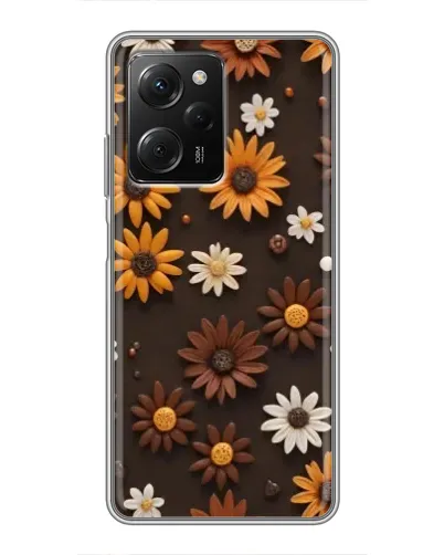 Чехол для Xiaomi POCO X5 Pro (5G) с картинкой «Узор из маленьких подсолнухов»