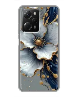 Чехол для Xiaomi POCO X5 Pro (5G) с картинкой «Белый цветок и золотой флюид»