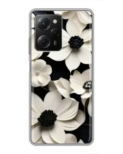 Чехол для Xiaomi POCO X5 Pro (5G) с картинкой «Объемные белые цветы»