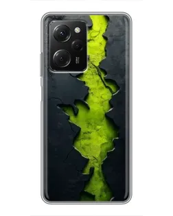 Чехол для Xiaomi POCO X5 Pro (5G) с картинкой «Салатовый разлом скалы»
