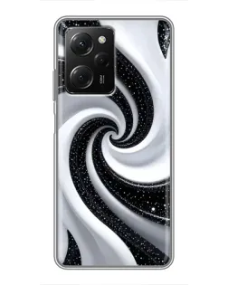 Чехол для Xiaomi POCO X5 Pro (5G) с картинкой «Черно-белая спираль»