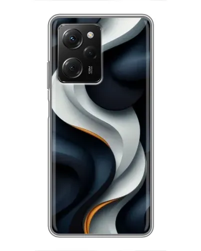 Чехол для Xiaomi POCO X5 Pro (5G) с картинкой «Объемные черно-белые ленты» Чехол для Xiaomi POCO X5 Pro (5G) с картинкой «Объемные черно-белые ленты»