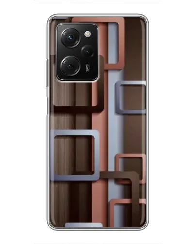 Чехол для Xiaomi POCO X5 Pro (5G) с картинкой «Коричневые объемные квадраты» Чехол для Xiaomi POCO X5 Pro (5G) с картинкой «Коричневые объемные квадраты»