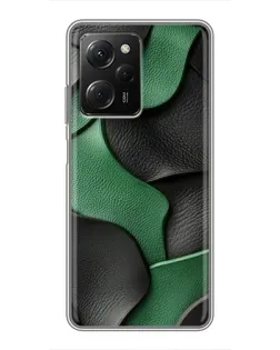 Чехол для Xiaomi POCO X5 Pro (5G) с картинкой «Зеленые кожаные волны»