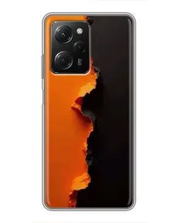 Чехол для Xiaomi POCO X5 Pro (5G) с картинкой «Оранжевый разлом»
