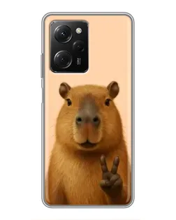 Чехол для Xiaomi POCO X5 Pro (5G) с картинкой «Капибара виктория»