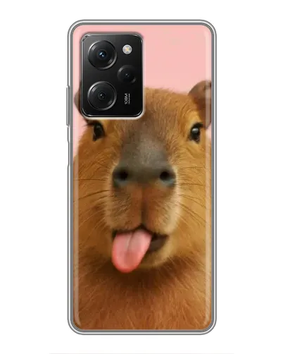 Чехол для Xiaomi POCO X5 Pro (5G) с картинкой «Капибара с языком»