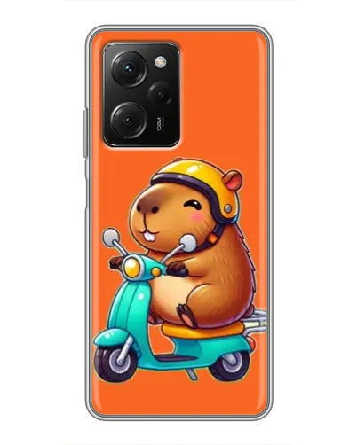 Чехол для Xiaomi POCO X5 Pro (5G) с картинкой «Капибара на скутере»