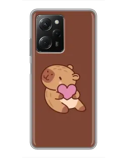 Чехол для Xiaomi POCO X5 Pro (5G) с картинкой «Капибара с сердцем»