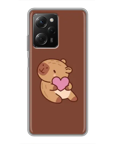 Чехол для Xiaomi POCO X5 Pro (5G) с картинкой «Капибара с сердцем»