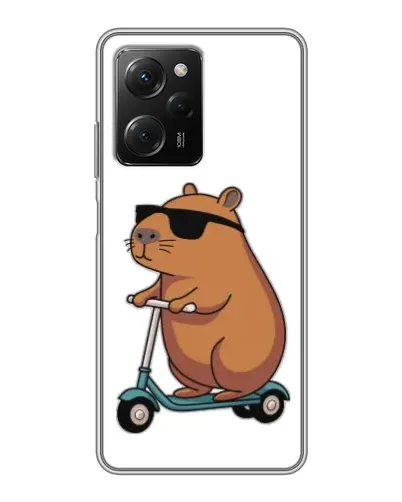 Чехол для Xiaomi POCO X5 Pro (5G) с картинкой «Капибара на самокате»