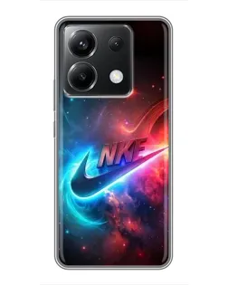 Чехол для Xiaomi POCO X6 5G с картинкой «Огненный логотип Nike»