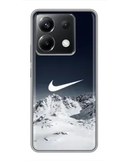 Чехол для Xiaomi POCO X6 5G с картинкой «Nike — зимние горы»