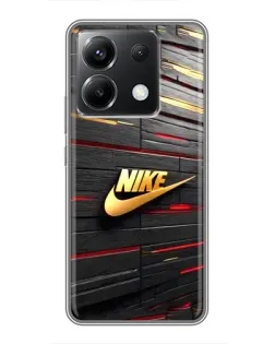 Чехол для Xiaomi POCO X6 5G с картинкой «Золотой Nike на металле»