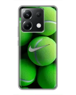 Чехол для Xiaomi POCO X6 5G с картинкой «Теннисные мячи Найк»