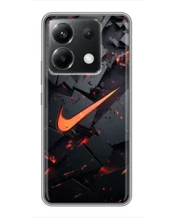 Чехол для Xiaomi POCO X6 5G с картинкой «Nike — эффект разломов»