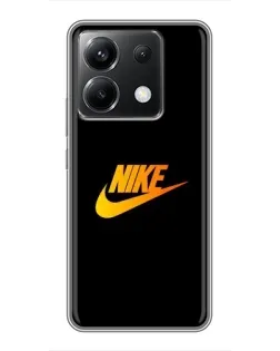Чехол для Xiaomi POCO X6 5G с картинкой «Золотой логотип Nike»
