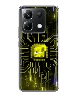 Чехол для Xiaomi POCO X6 5G с картинкой «Nike — золотая искра»